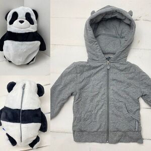 CUBCOATS Papo the Panda 2 in 1 Transforming Pullover Hoodie  Soft Plushie Sz 2T